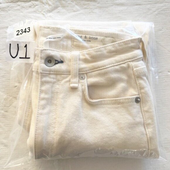 Rag & Bone Denim Nina High Rise Ankle Cigarette Jeans in Ecru White 24 - Picture 11 of 12